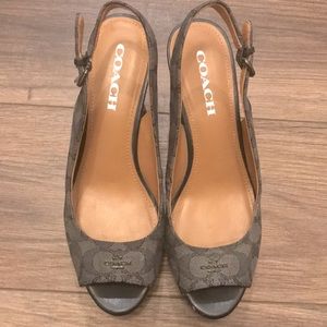 Coach Open Toe Wedge Heels Women’s Size 8